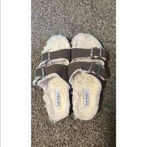 Fur Taupe Sandals